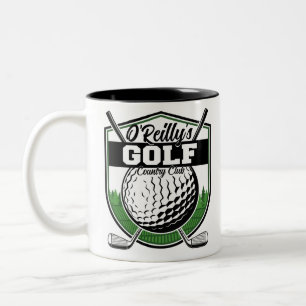 Caneca De Café Em Dois Tons Jogador de Golfe Personalizado Pro Golfe Country C