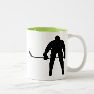 Caneca De Café Em Dois Tons Jogador de hóquei legal