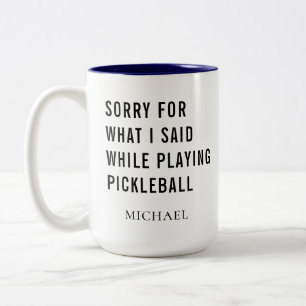 Caneca De Café Em Dois Tons Jogador de Pickleball Gag Esportes Personalizados