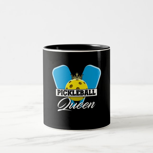 Caneca De Café Em Dois Tons Jogador de Pickleball Queen Lover (Centro)