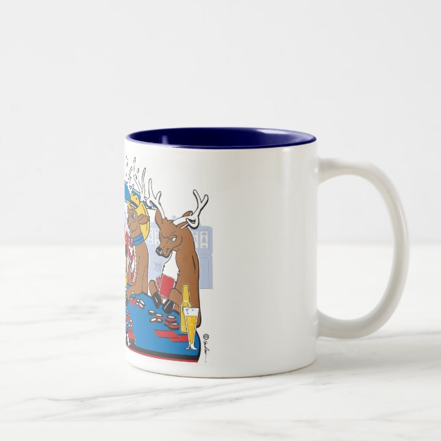 Caneca De Café Em Dois Tons Jogador de Poker de Festas de Solteiro (Direita)