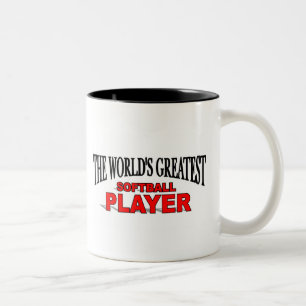 Caneca De Café Em Dois Tons Jogador de softball do mundo o grande