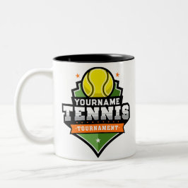 Caneca De Café Em Dois Tons Jogador de Tênis Personalizado NOME Torneio da Var