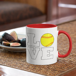 Caneca De Café Em Dois Tons Jogador ou treinador de softball de Aproximação do
