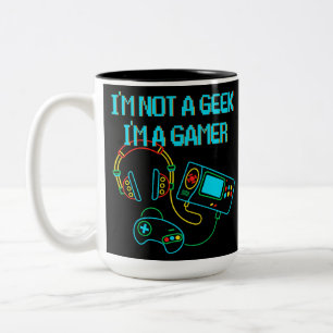 Caneca De Café Em Dois Tons Jogador Retro Neon Black