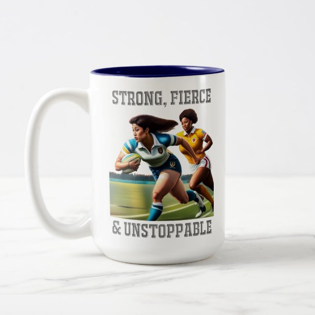 Caneca De Café Em Dois Tons Jogadores De Rugby Mug De Duas Toneladas (Esquerda)