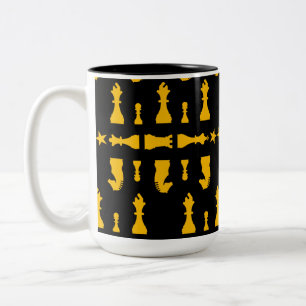 Caneca De Café Em Dois Tons Jogadores de Xadrez Competitivos
