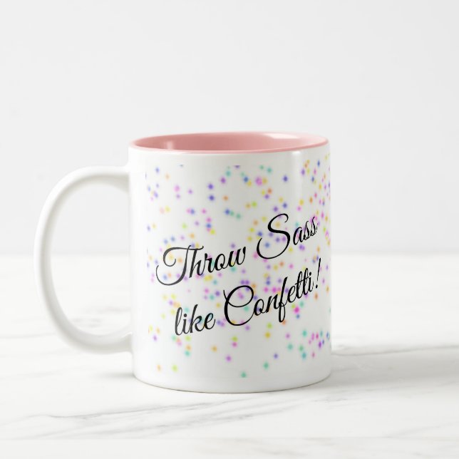 Caneca De Café Em Dois Tons Jogar Sass/Poodle Rosa Duas Tons Coffee Mug (Esquerda)