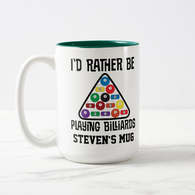 Caneca De Café Em Dois Tons Jogo de Piscina do Billiards Player (Esquerda)