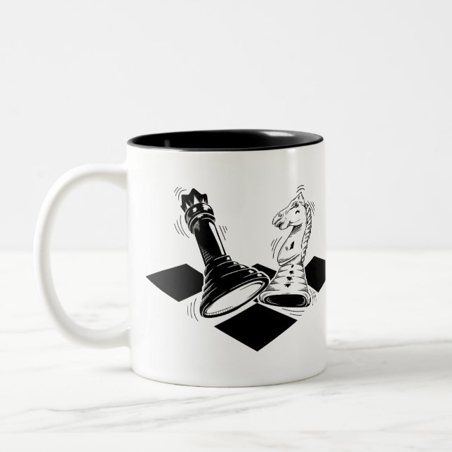 Caneca De Café Em Dois Tons Jogo de xadrez (Esquerda)
