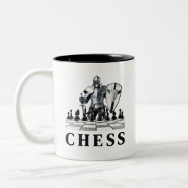 Caneca De Café Em Dois Tons Jogo de xadrez, Estratégico, Pensando À Frente, Ch