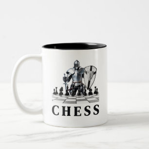 Caneca De Café Em Dois Tons Jogo de Xadrez, Estratégico, Pensando à Frente, Xe