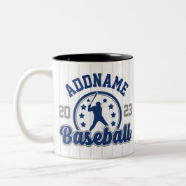 Caneca De Café Em Dois Tons Jogo Jogador da Equipe Baseball de NOME Personaliz