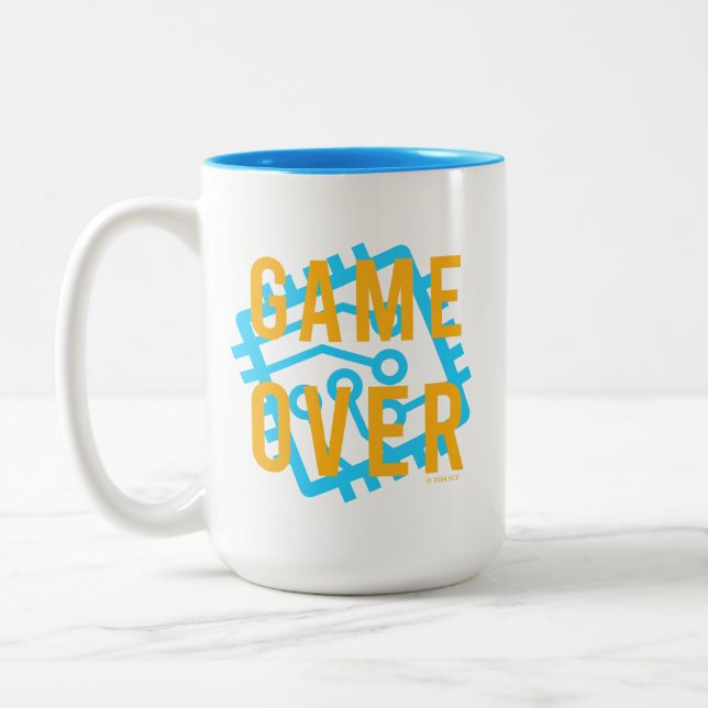 Caneca De Café Em Dois Tons Jogo sobre Circuito Digital (Esquerda)