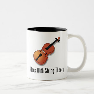 Caneca De Café Em Dois Tons Jogos com teoria da corda - violino