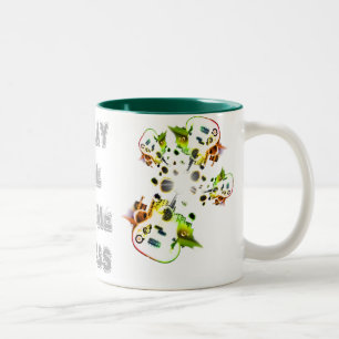 Caneca De Café Em Dois Tons Jogue-me algum baixo