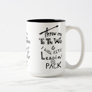 Caneca De Café Em Dois Tons Jogue-me aos lobos! Citação motivacional