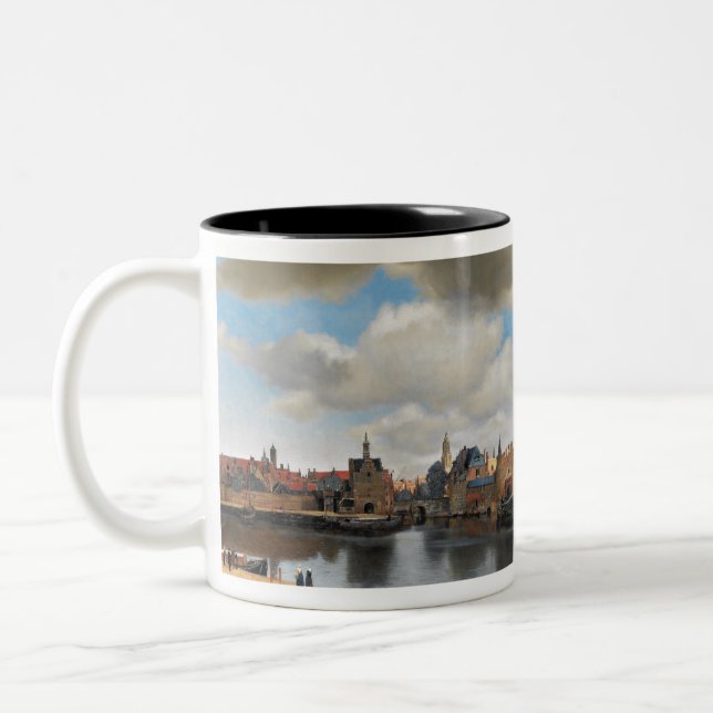 Caneca De Café Em Dois Tons Johannes Vermeer Vista de Delft (Esquerda)