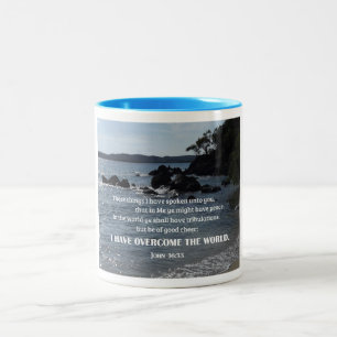 Caneca De Café Em Dois Tons John 16:33 Estas coisas que vos falei