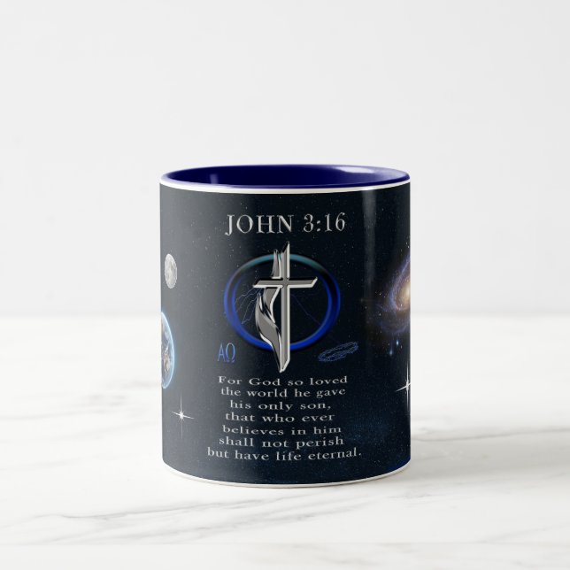 Caneca De Café Em Dois Tons John 3:16 (Centro)