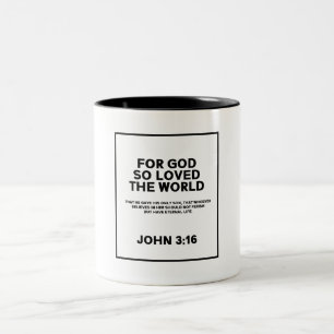Caneca De Café Em Dois Tons John 3:16 Christian