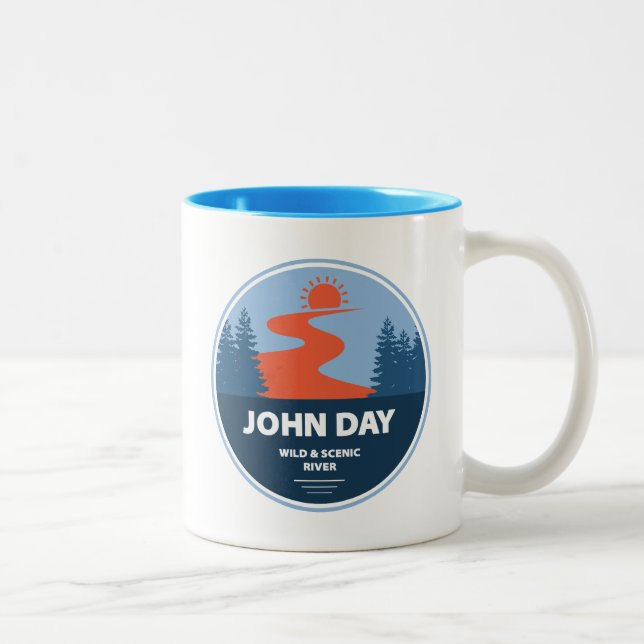 Caneca De Café Em Dois Tons John Day Wild e Scenic River Oregon (Direita)