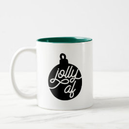 Caneca De Café Em Dois Tons Jolly AF Christmas