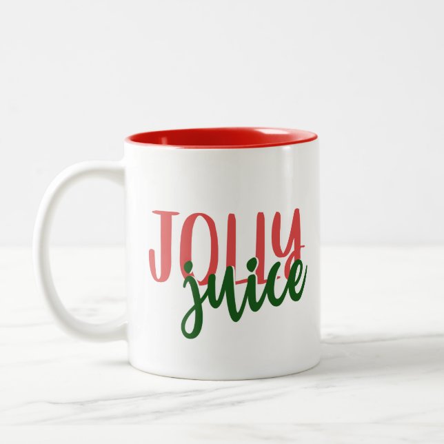 Caneca De Café Em Dois Tons Jolly Juice Engraçado Coguete de Natal (Esquerda)