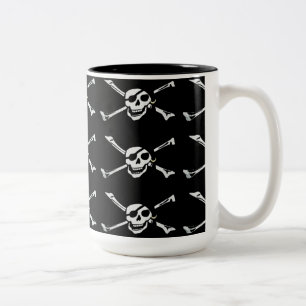Caneca De Café Em Dois Tons Jolly Roger Pirate Skull Pattern Mug