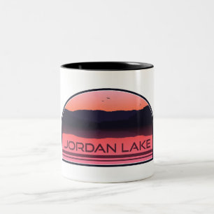 Caneca De Café Em Dois Tons Jordan Lake North Carolina Red Sunrise