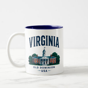 Caneca De Café Em Dois Tons Jornada Cênica Histórica da Virgínia