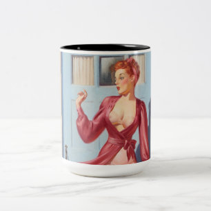 Caneca De Café Em Dois Tons Jornalista de Manhã Menina