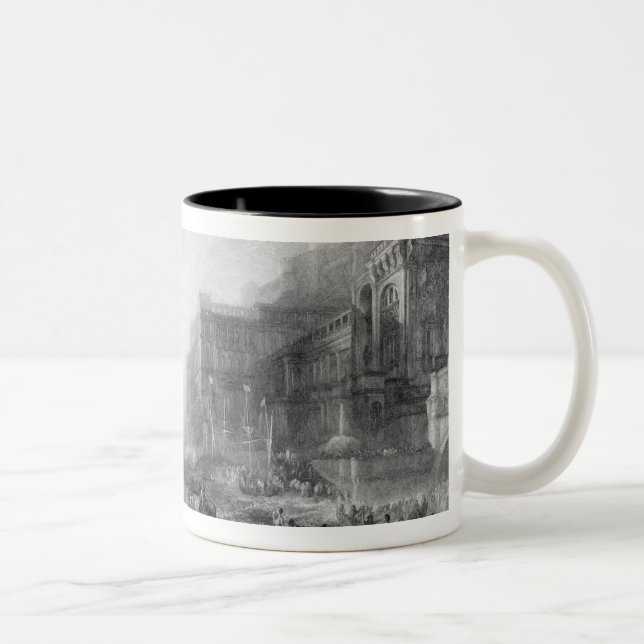 Caneca De Café Em Dois Tons Joseph Mallord William Turner | o embarque de (Direita)