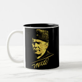 Caneca De Café Em Dois Tons Josip Broz Tito Presidente da Jugoslávia SFRJ
