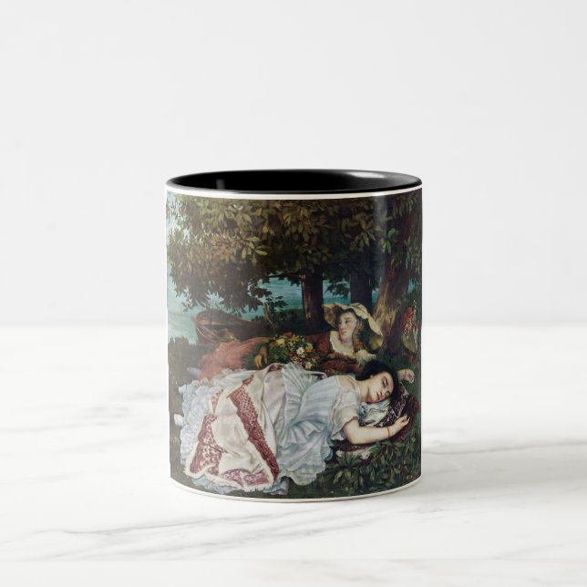 Caneca De Café Em Dois Tons Jovens damas nas margens do Sena (Verão) (Centro)