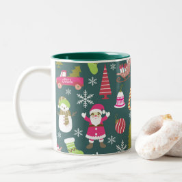 Caneca De Café Em Dois Tons Joy Christmas Green