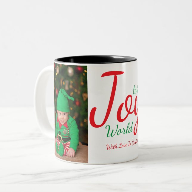 Caneca De Café Em Dois Tons Joy para o filme de Natal do Mundo (Frente Esquerda)