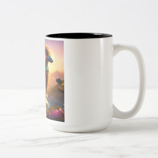 Caneca De Café Em Dois Tons Joyful Sips: Lata de cerâmica vibrante, Design imp