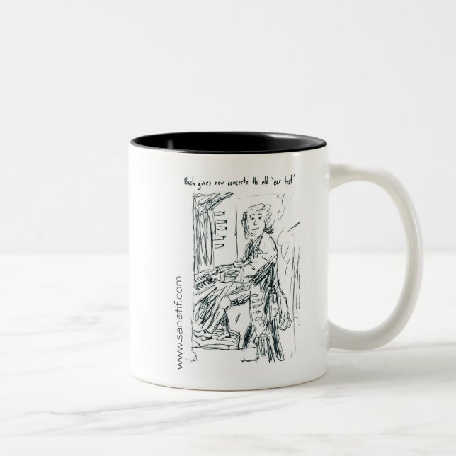 Caneca De Café Em Dois Tons JS Bach 1 (Direita)