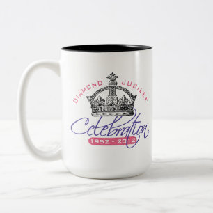 Caneca De Café Em Dois Tons Jubileu de diamante britânico - lembrança real
