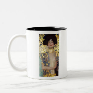Caneca De Café Em Dois Tons Judith de Gustav Klimt e Chefe de Holofernes