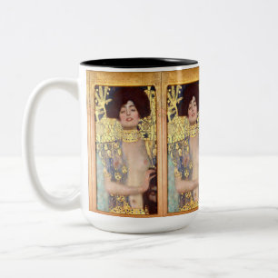 Caneca De Café Em Dois Tons Judith e o Chefe de Holofernes por Gustav Klimt