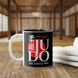 Caneca De Café Em Dois Tons Judo -Kanji, Rising Sun
