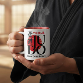 Caneca De Café Em Dois Tons Judo -Kanji, Rising Sun