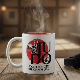 Caneca De Café Em Dois Tons Judo -Kanji, Sol Nascente
