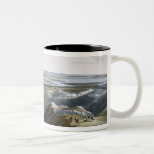 Caneca De Café Em Dois Tons Junção do rio de pedra amarelo com o Missou