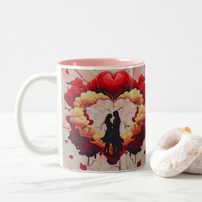 Caneca De Café Em Dois Tons juntos para sempre (Com Donut)