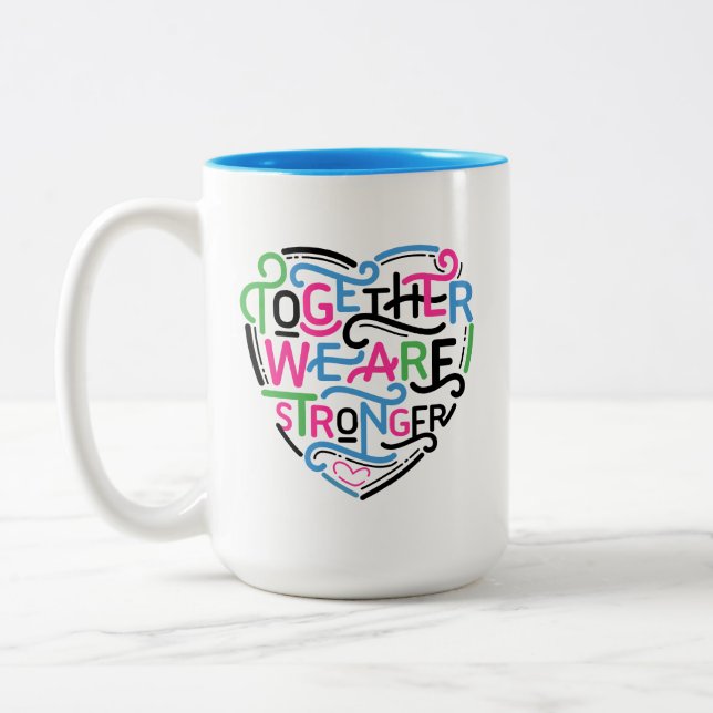 Caneca De Café Em Dois Tons Juntos, Somos Mais Fortes (Esquerda)