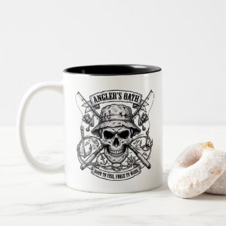 Caneca De Café Em Dois Tons Juramento do Pescador – Nascido para Pescar, Força