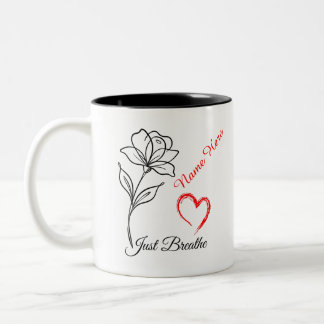 Caneca De Café Em Dois Tons Just Breathe Personalized